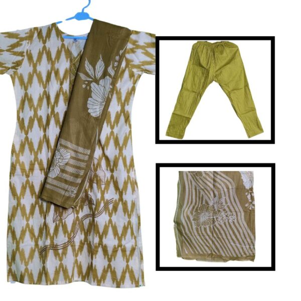 Yellow Malmal Pure Cotton 3pc Set